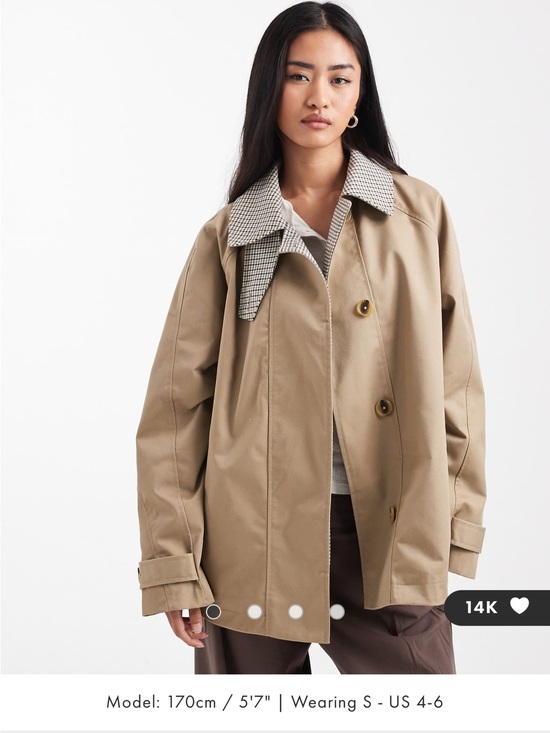 ASOS Jackets & Blazers - ASOS Design Tan Jacket with Plaid Collar Detail